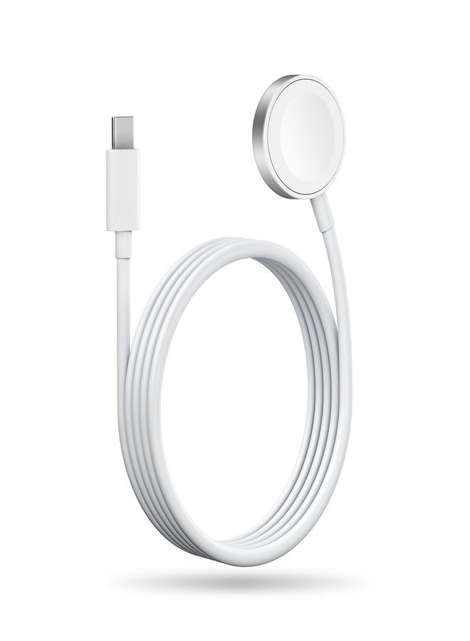كابل شحن ساعة Vertebraid USB-C متوافق مع ساعة Apple Watch: كابل شحن مغناطيسي متوافق مع سلسلة iWatch 10/9/8/7/6/5/4/3/2/1/SE/SE2، سلك شحن من النوع C للسفر، بطول 1.4 متر - Image 1